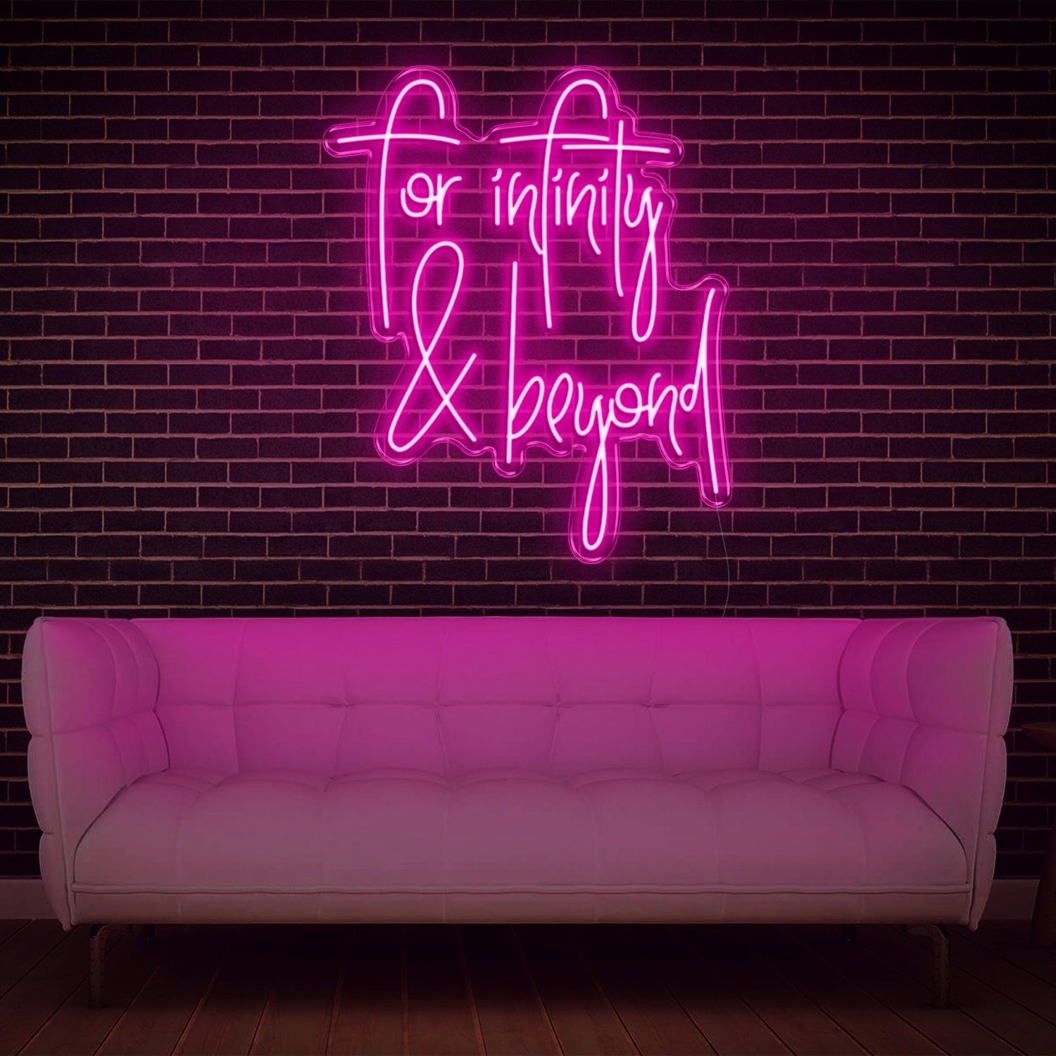 To Infinity Beyond Pink Text Led Neon Sign For Home Decor Cafe Wall Art | Shineneon