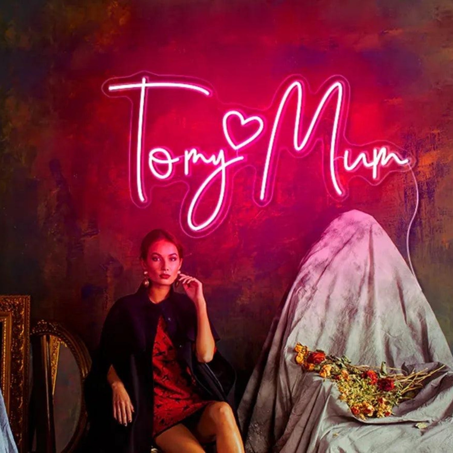 To My Mum Mothers Day Pink Heart Led Neon Sign For Home Art Decor | Shineneon