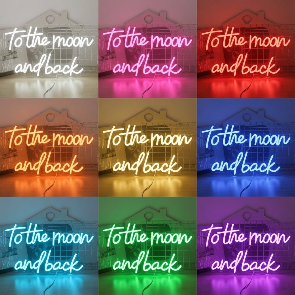 To The Moon And Back LED Neon Sign Wall Neon Sign - Shineneon