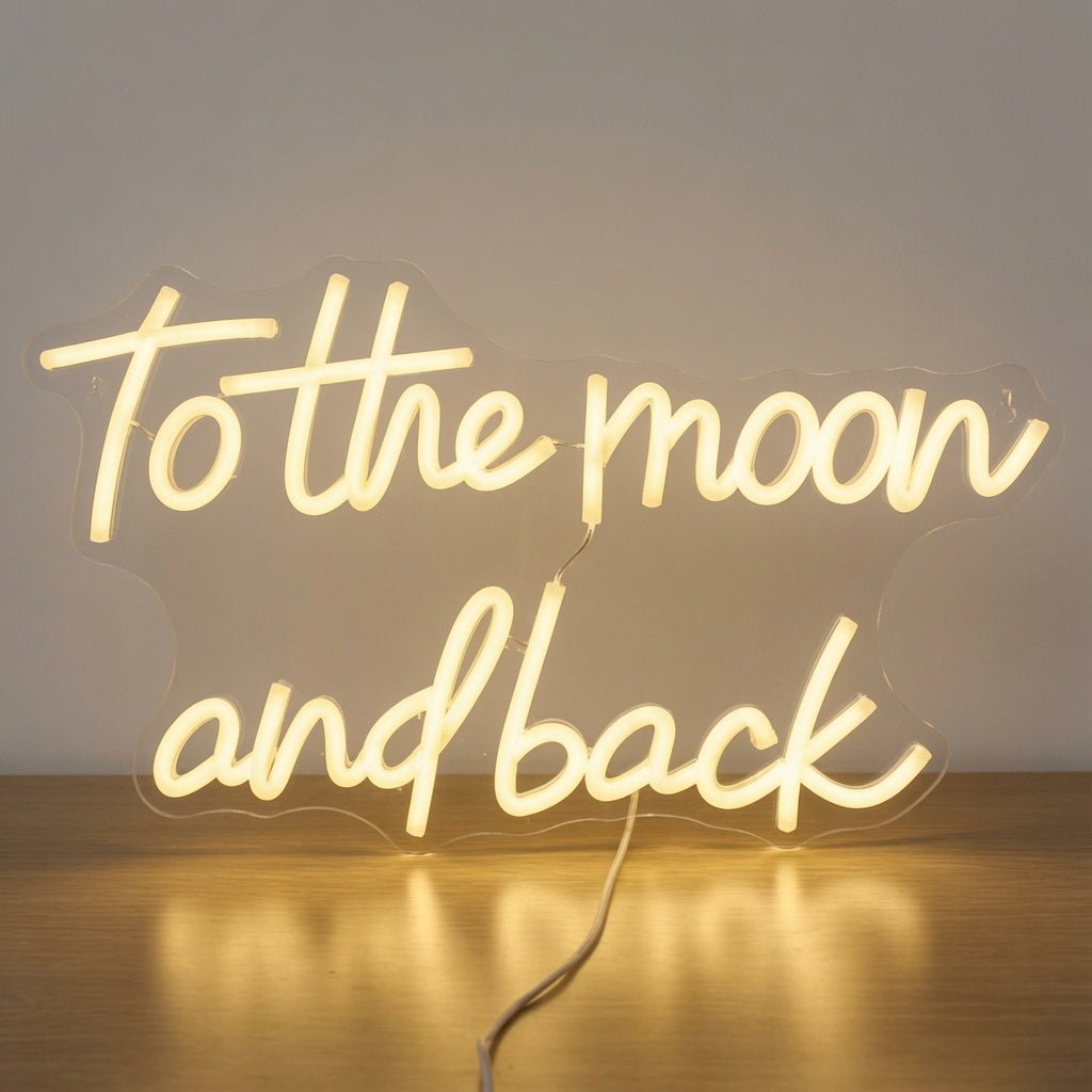 To The Moon And Back LED Neon Sign Wall Neon Sign - Shineneon