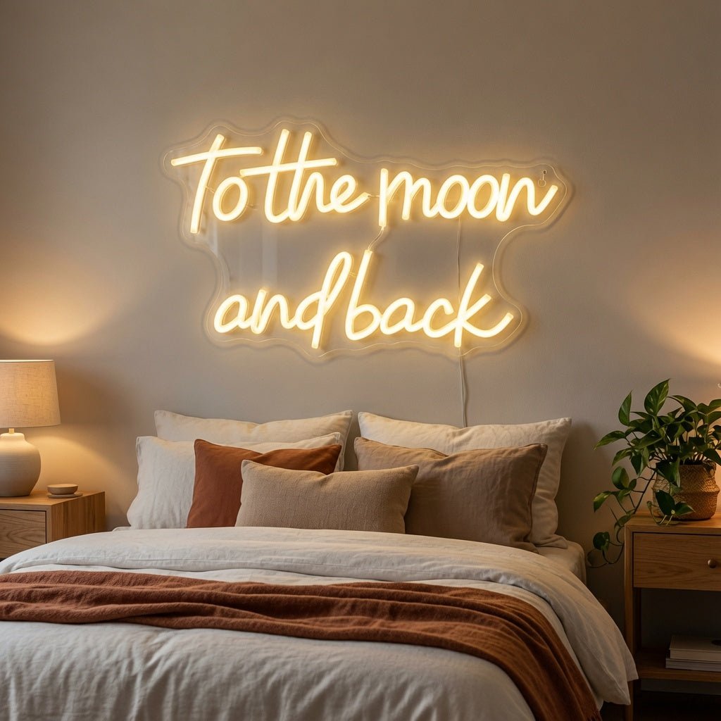 To The Moon And Back LED Neon Sign Wall Neon Sign - Shineneon