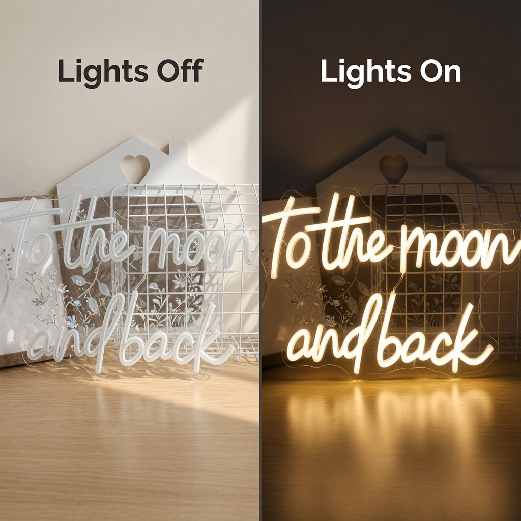 To The Moon And Back LED Neon Sign Wall Neon Sign - Shineneon