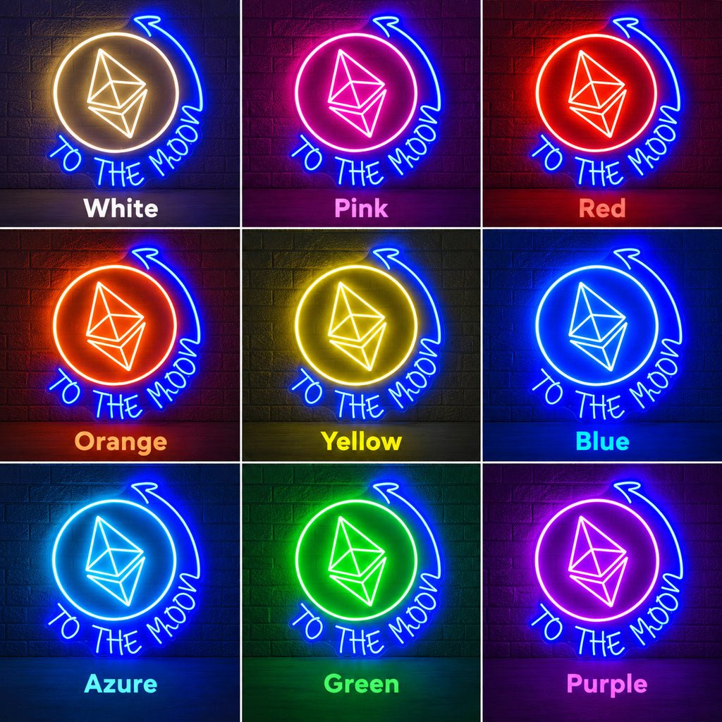 To The Moon Ethereum LED Neon Sign - Shineneon