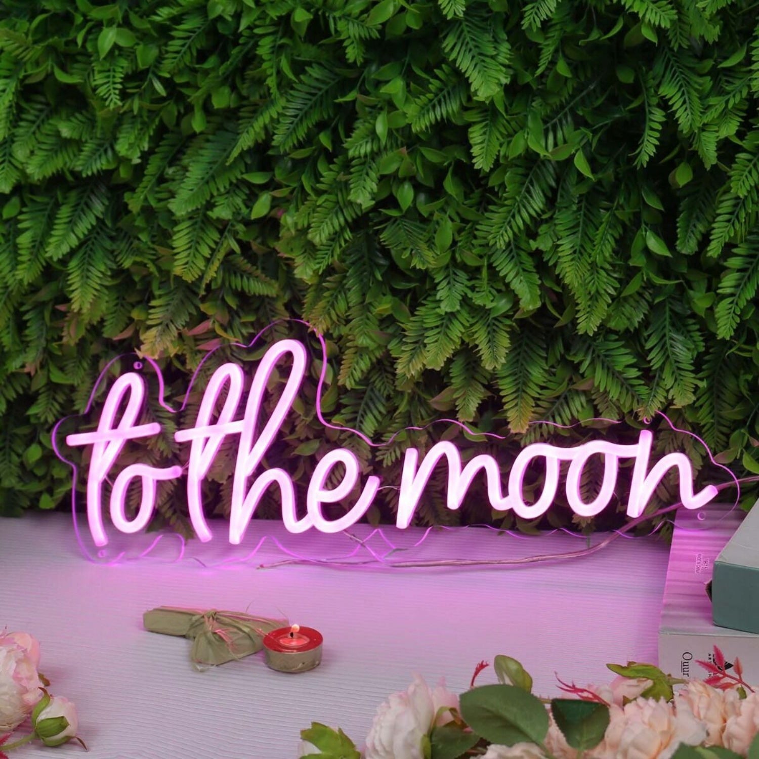 To The Moon Pink Led Neon Sign - Shineneon