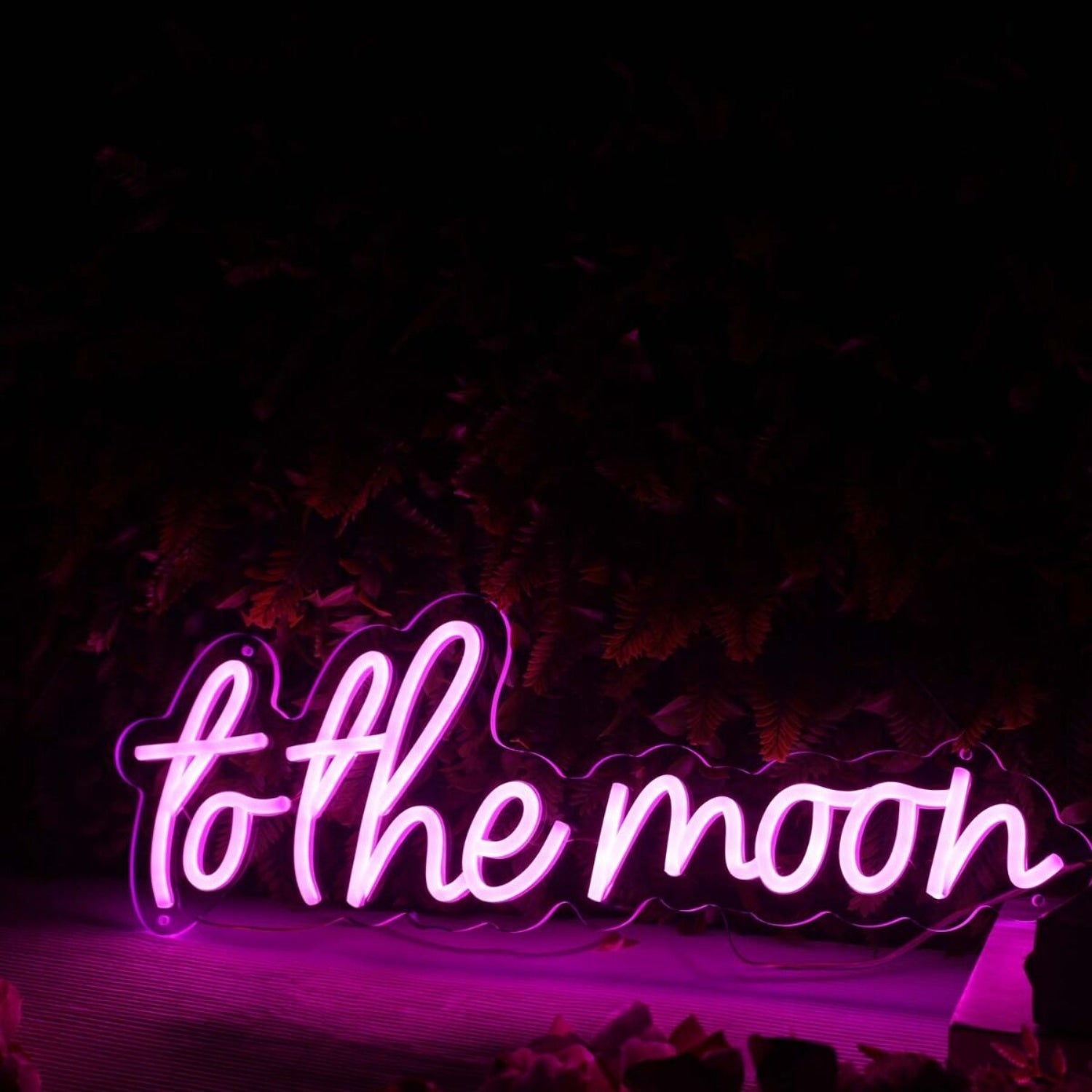 To The Moon Pink Led Neon Sign - Shineneon