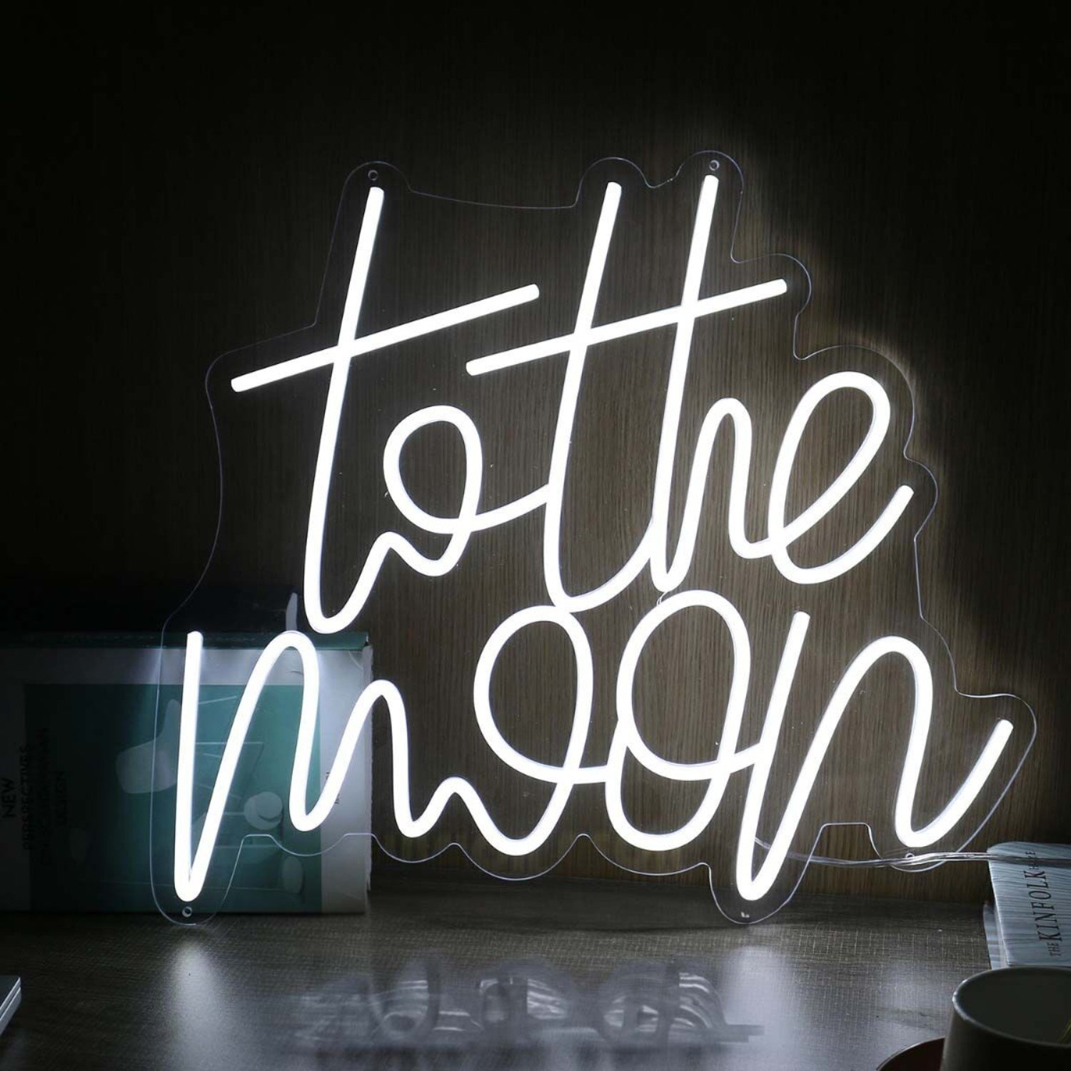 To The Moon White Led Neon Sign - Shineneon