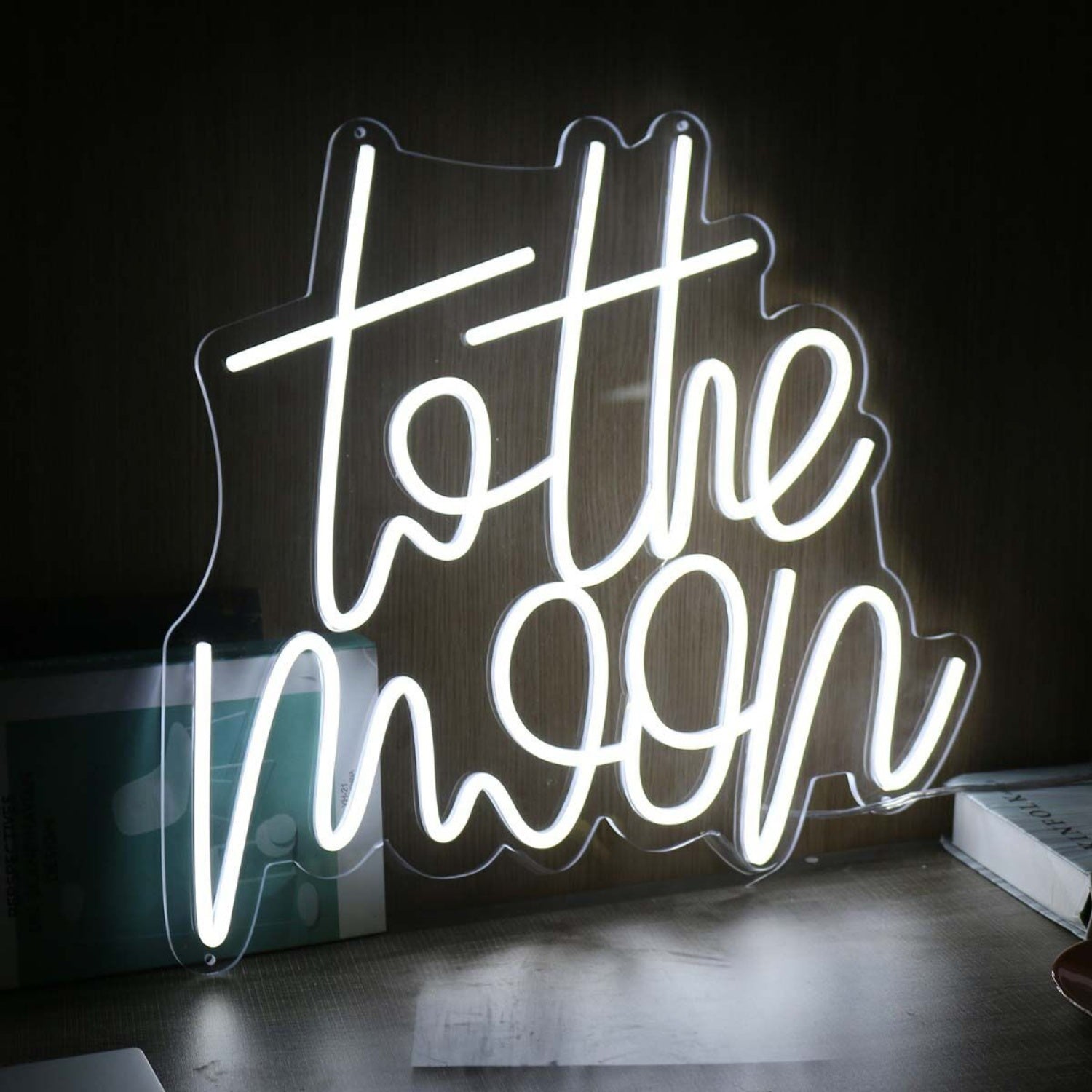 To The Moon White Led Neon Sign - Shineneon