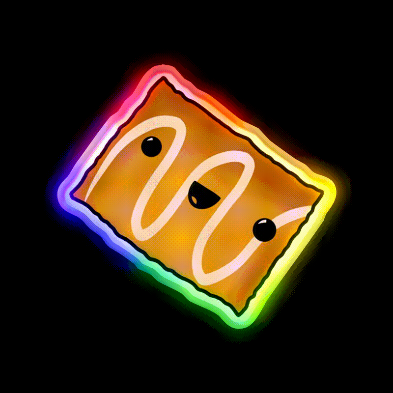 Toaster Strudel Snack Food Led Neon Sign Rgb Color - LED neon sign close-up detail