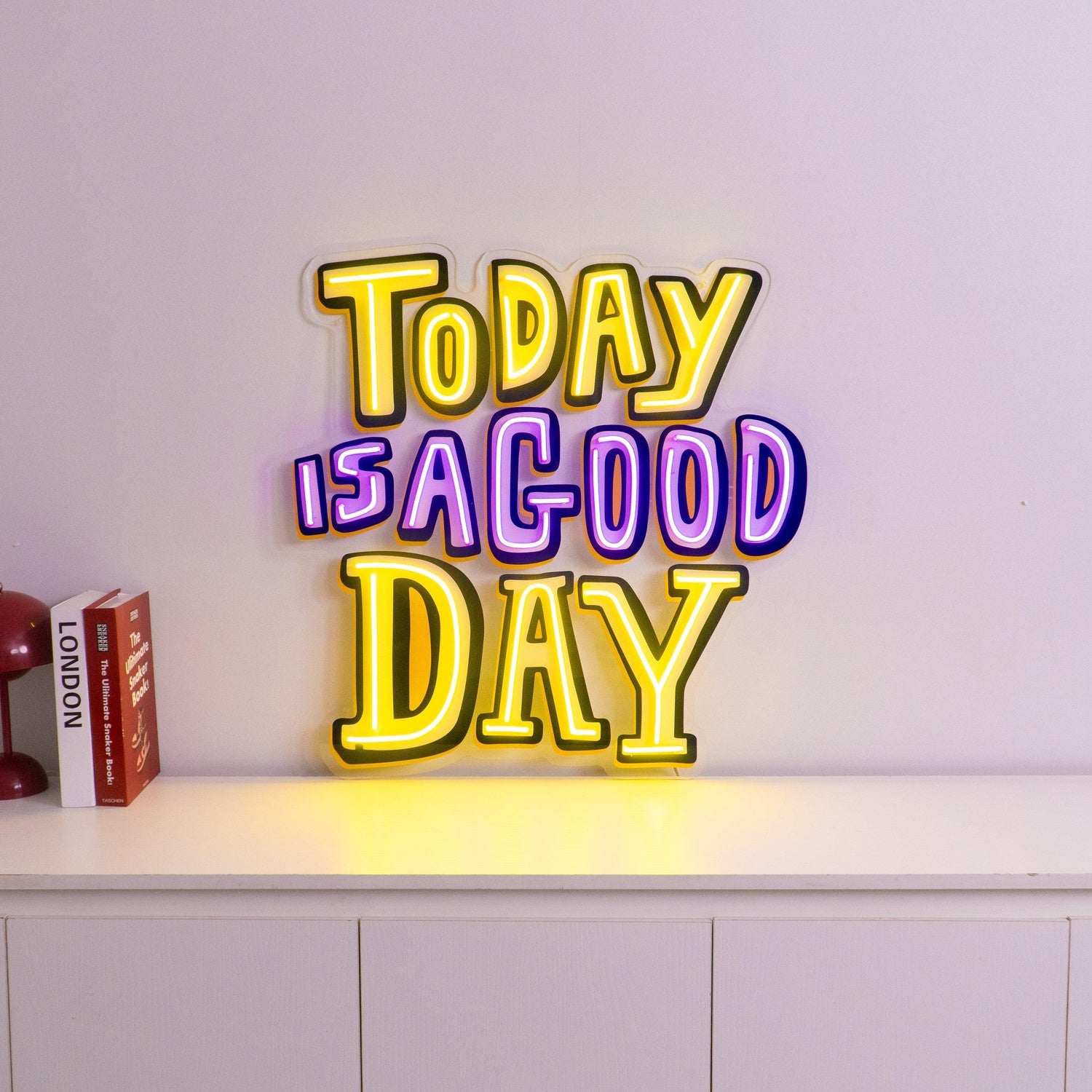 Today Is A Good Day Yellow-Purple Uv Printed Led Neon Sign For Home Decor Wall Art | Shineneon