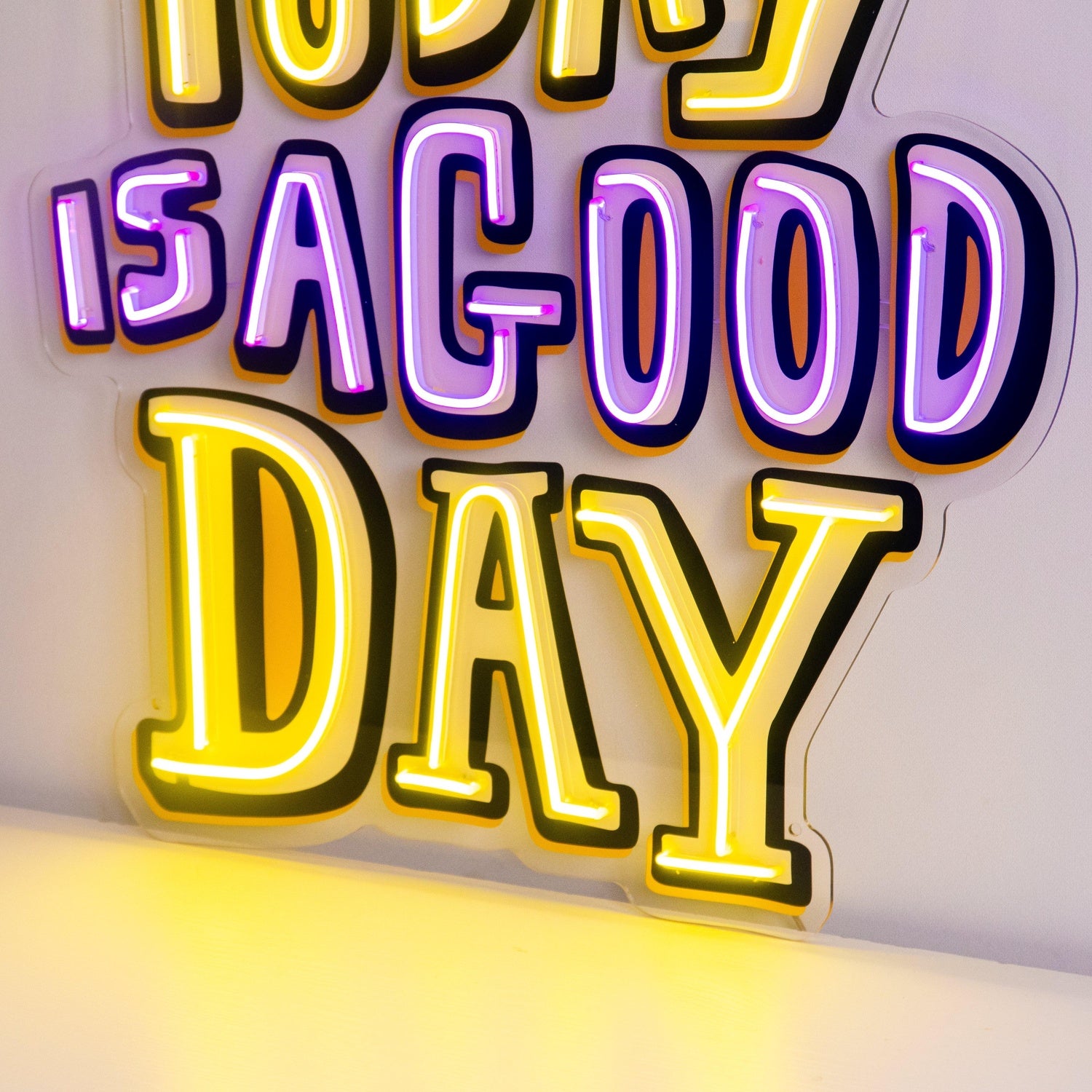 Today Is A Good Day Yellow-Purple Uv Printed Led Neon Sign For Home Decor Wall Art | Shineneon