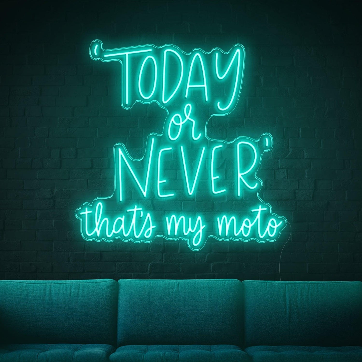Today Or Never Thats My Moto Yellow Led Neon Sign For Living Room Studio Wall Decor | Shineneon