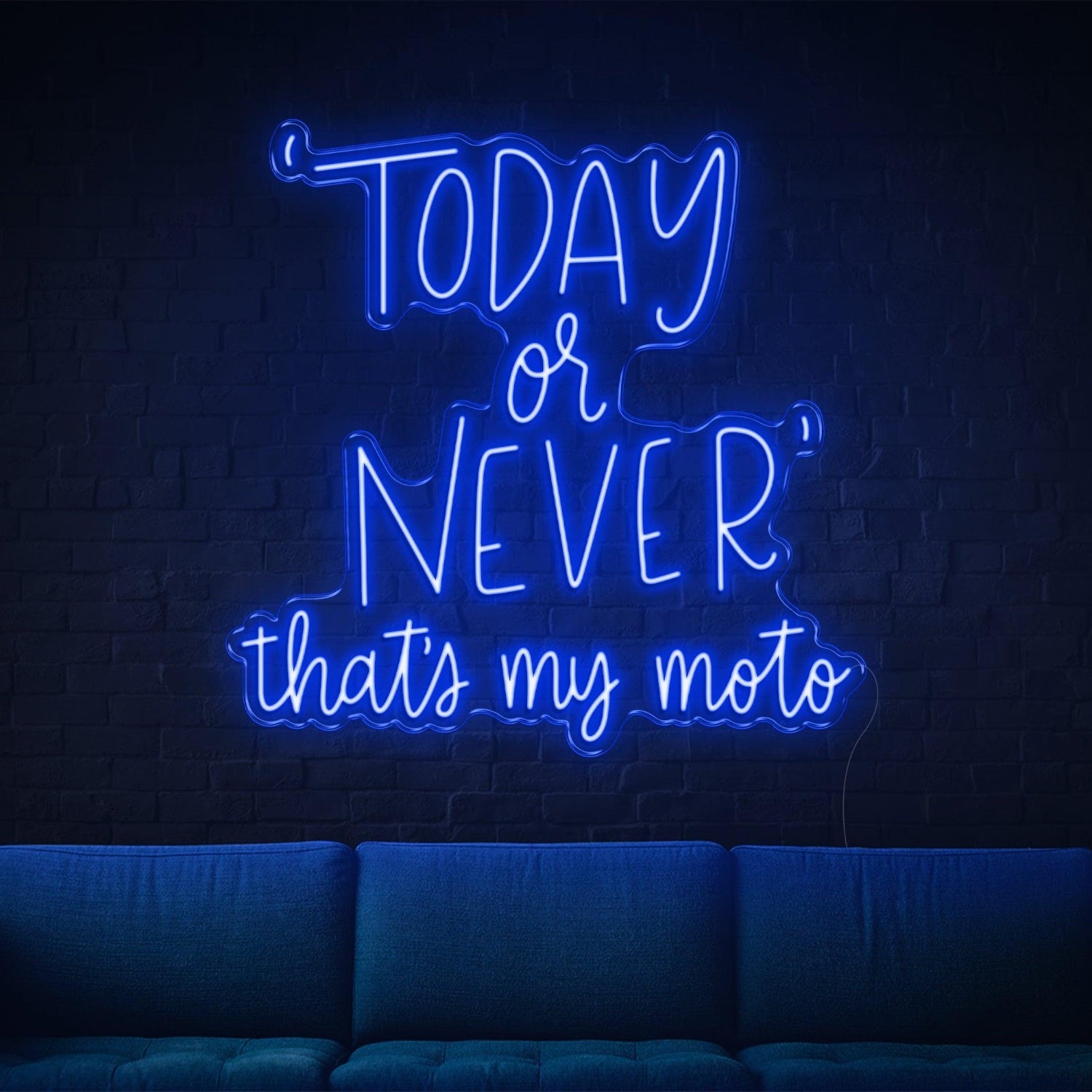 Today Or Never Thats My Moto Yellow Led Neon Sign For Living Room Studio Wall Decor | Shineneon