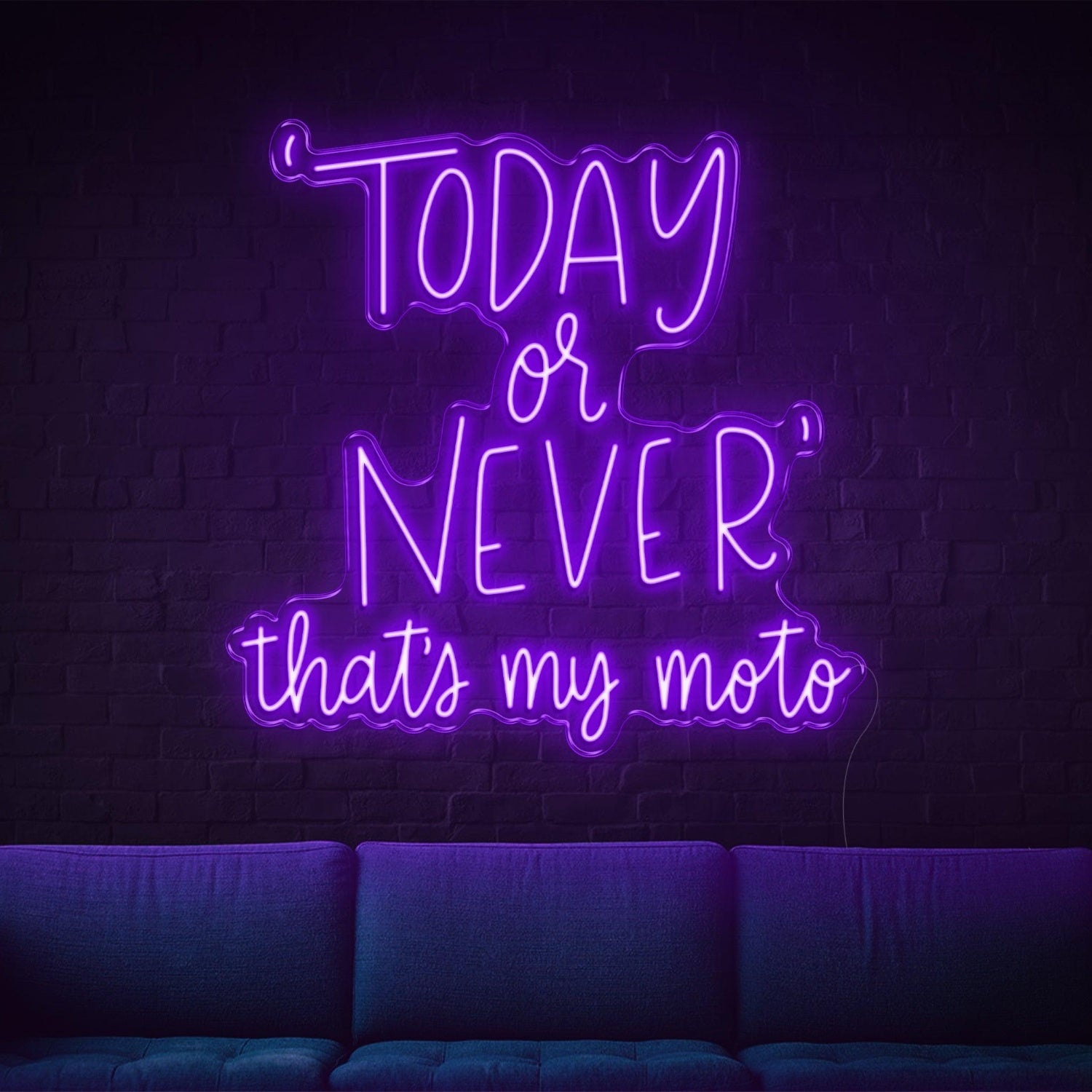 Today Or Never Thats My Moto Yellow Led Neon Sign For Living Room Studio Wall Decor | Shineneon