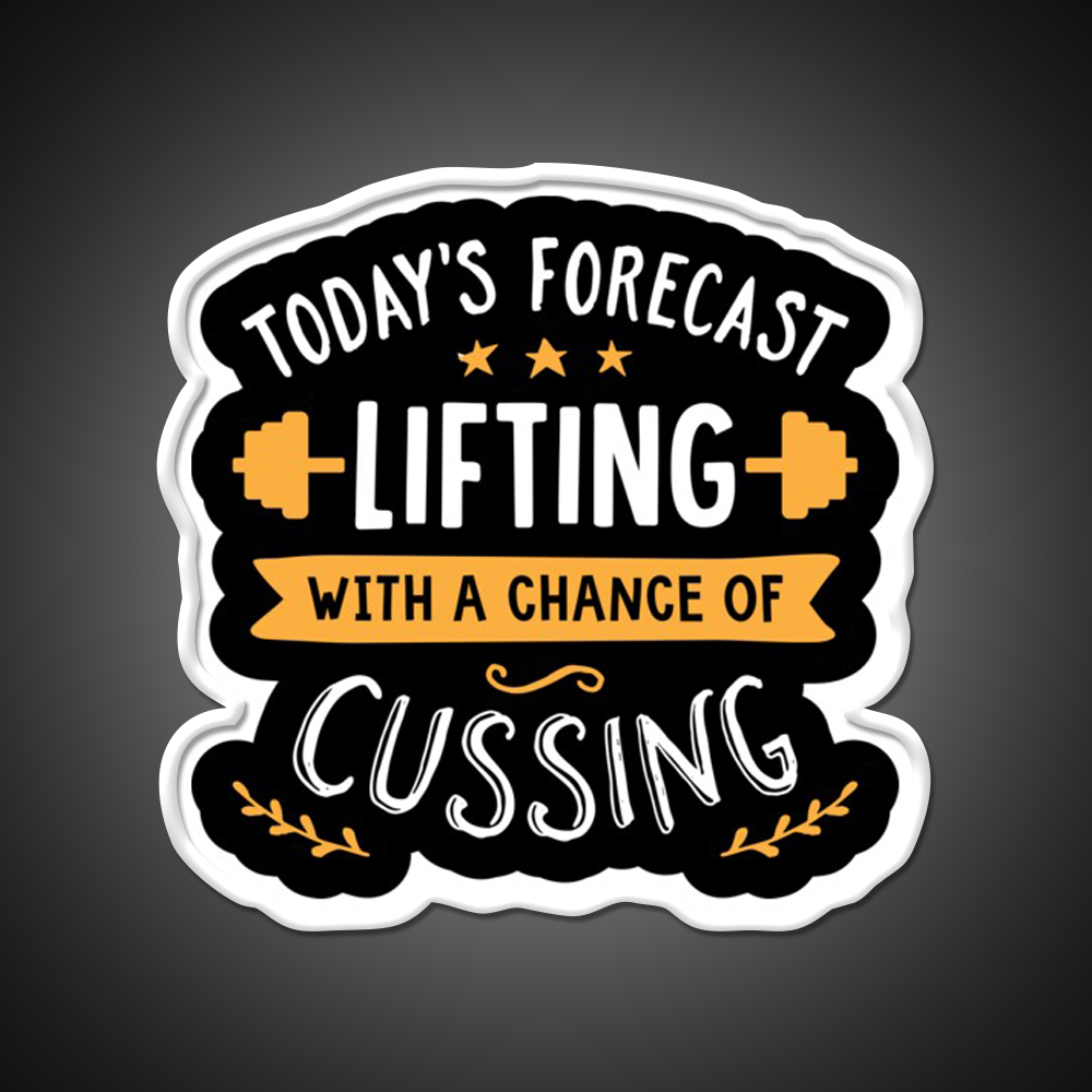 Todays Forecast Lifting With A Chance Of Cussing Gym Fitness Led Neon Sign Rgb Color