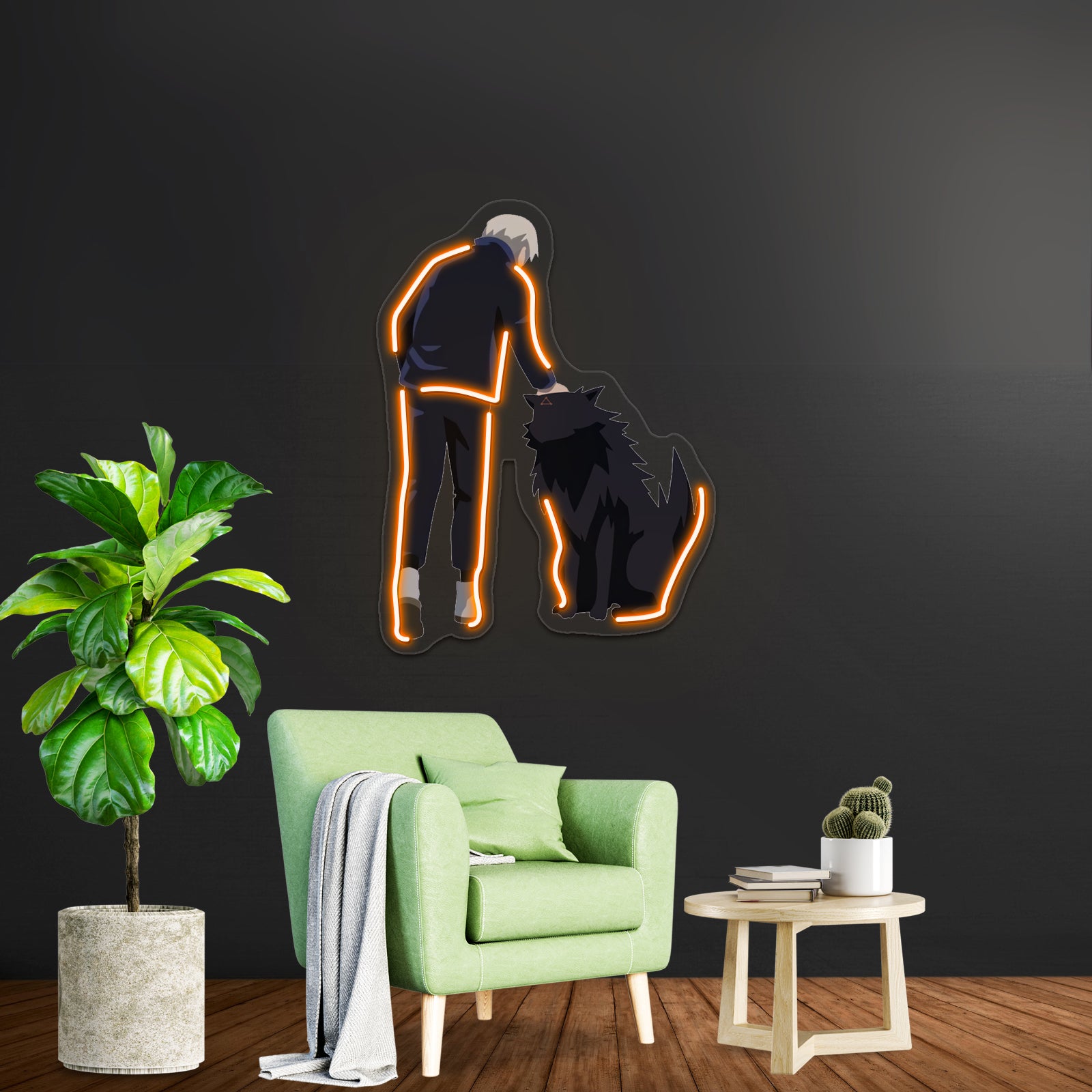 Toge With Divine Dog Minimalist Design Wall Artwork Neon Signs | Shineneon