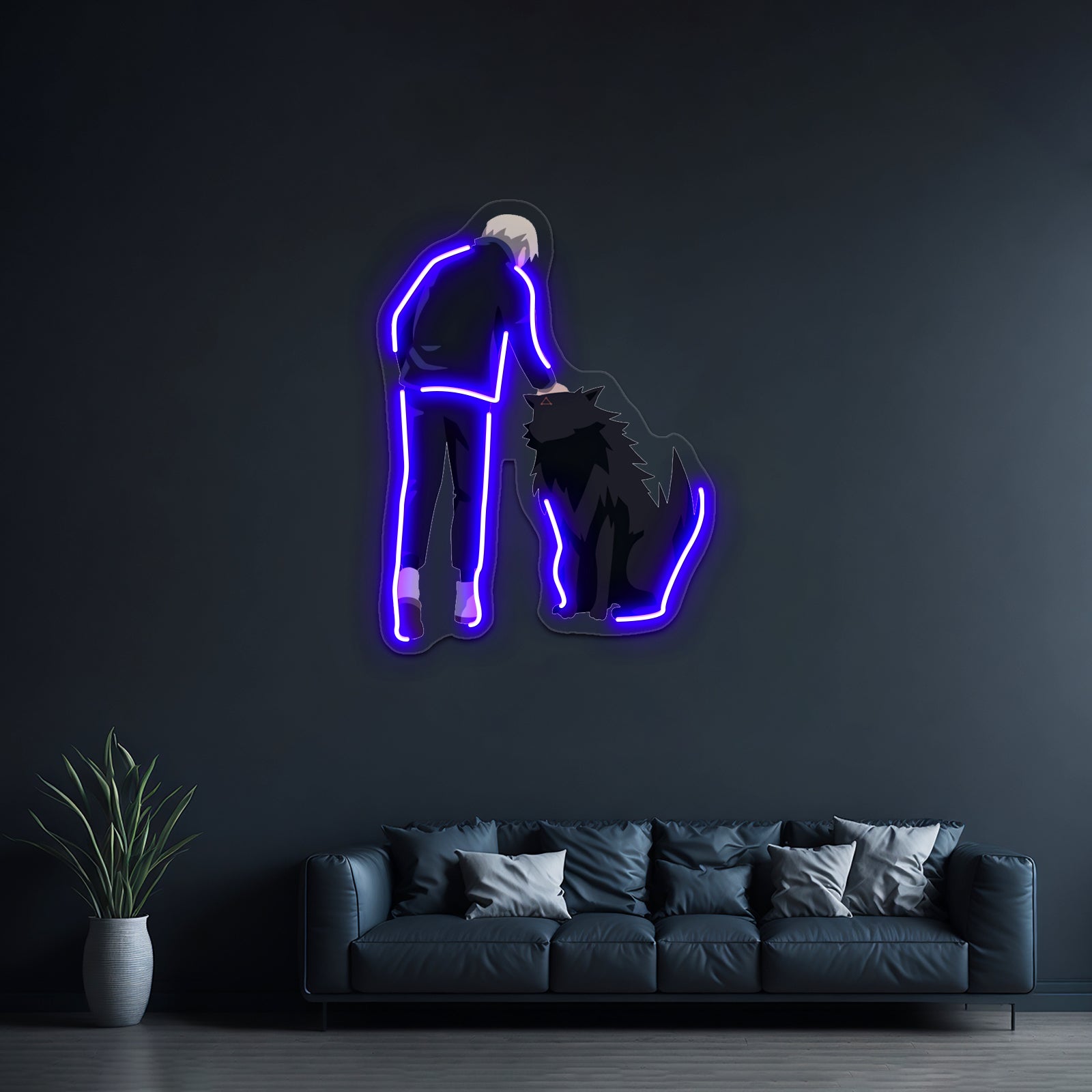 Toge With Divine Dog Minimalist Design Wall Artwork Neon Signs | Shineneon