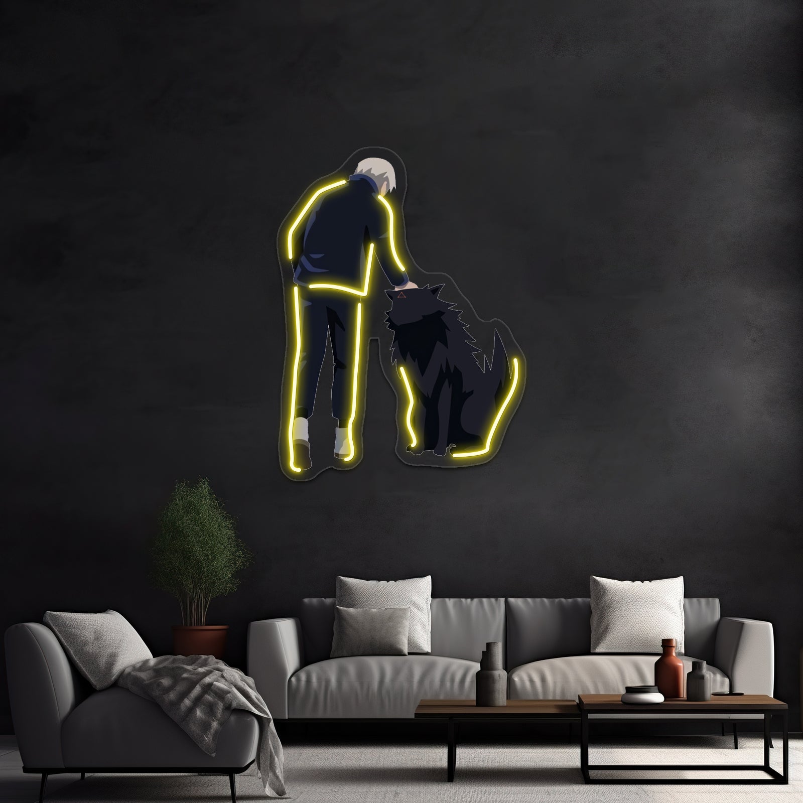 Toge With Divine Dog Minimalist Design Wall Artwork Neon Signs | Shineneon