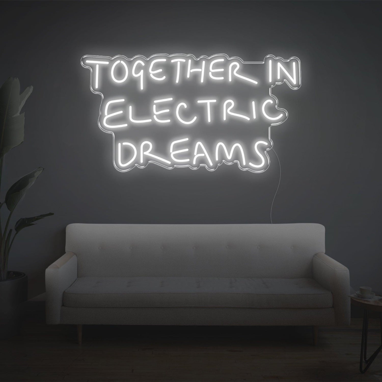 Together In Electric Dreams White Led Neon Sign For Home Studio Cafe Decor | Shineneon