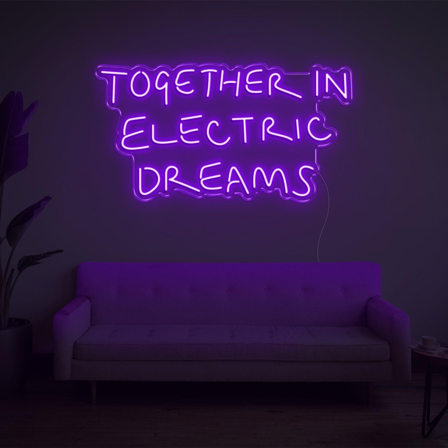 Together In Electric Dreams White Led Neon Sign For Home Studio Cafe Decor | Shineneon