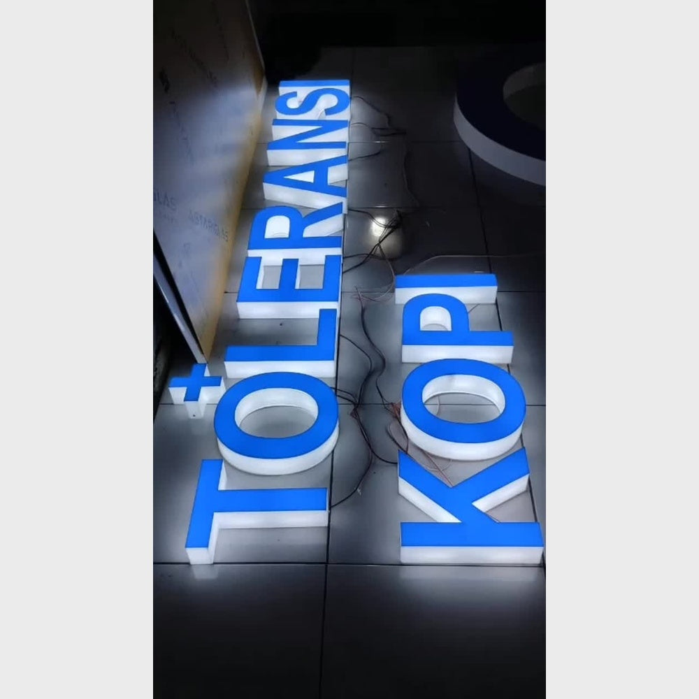 Tolerans Kopi 3D Frontlit And Backlit Channel Letter Led Light Sign
