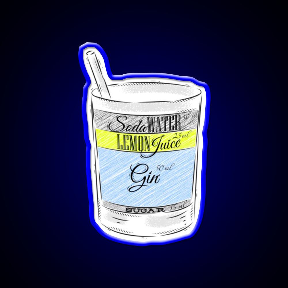 Tom Collins Ingredients Cocktail Glass Cocktail Bar Decor Led Neon Sign Rgb Color - LED neon sign view 5