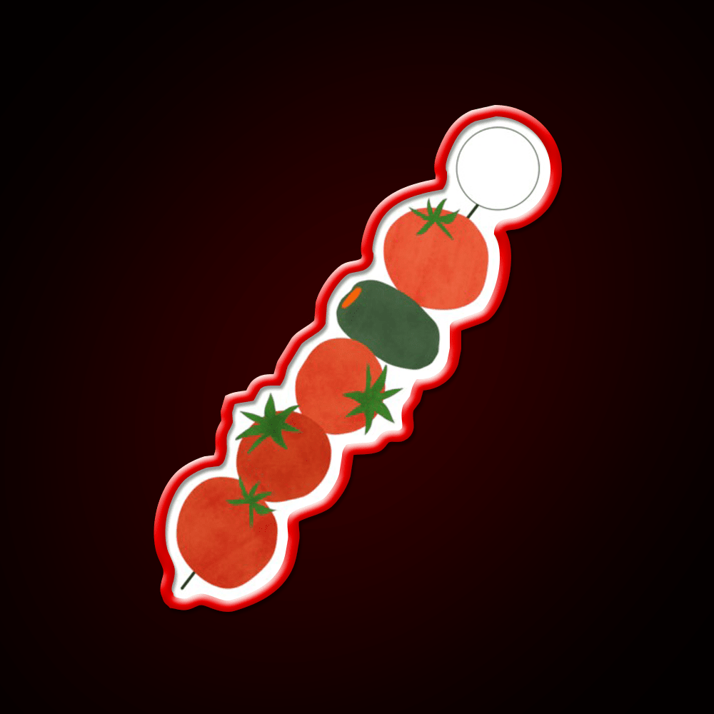 Tomato Olive Skewer Snack Food Led Neon Sign Rgb Color - Shineneon