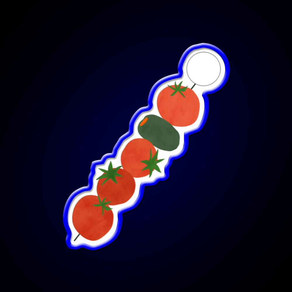 Tomato Olive Skewer Snack Food Led Neon Sign Rgb Color - Shineneon
