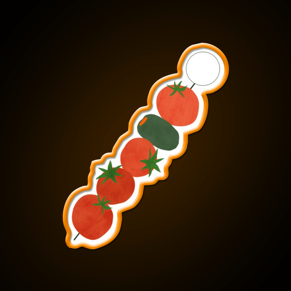 Tomato Olive Skewer Snack Food Led Neon Sign Rgb Color - Shineneon