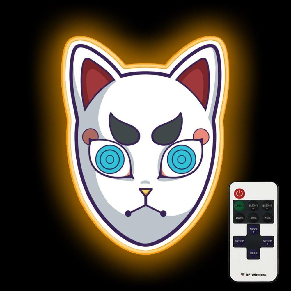 Tomioka Giyu Kitsune Mask Demon Slayer Kimetsu No Yaiba Neon Sign - Shineneon