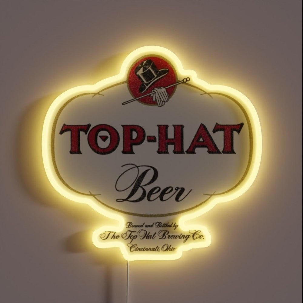 Top Hat Beer Retro Defunct Breweriana Rgb Led Neon Sign - Shineneon