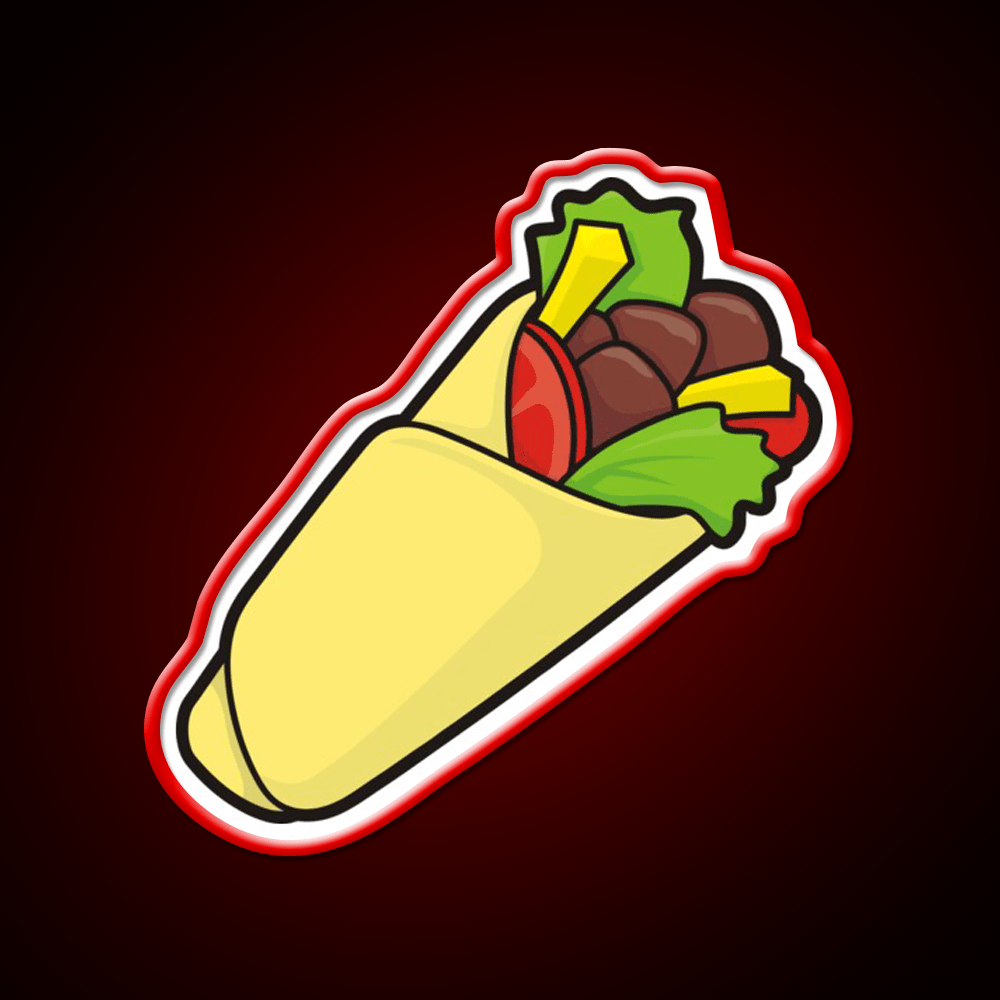 Tortilla Sandwich Wrap Fast Food Led Neon Sign For Burger Place Rgb Color - Shineneon