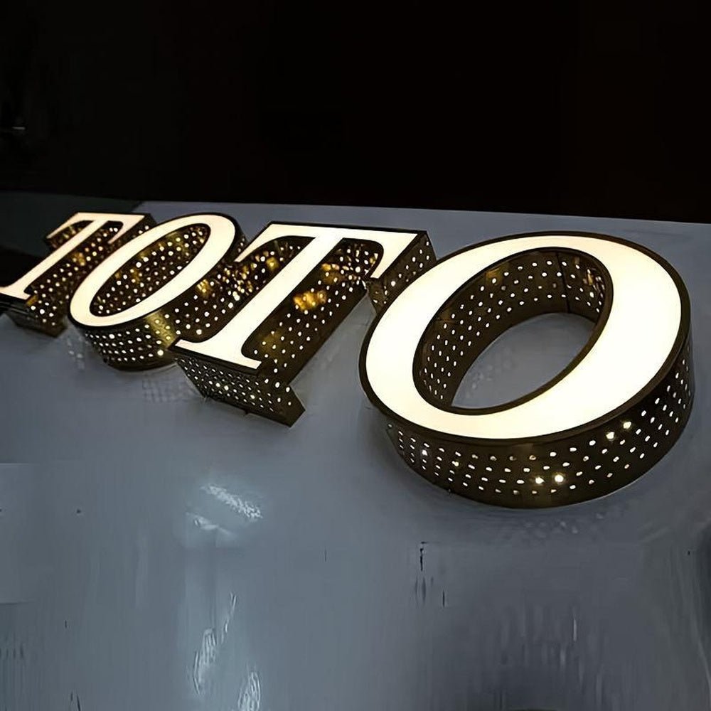 Toto 3D Front And Back Lit Letters Metal Led Sign - Shineneon