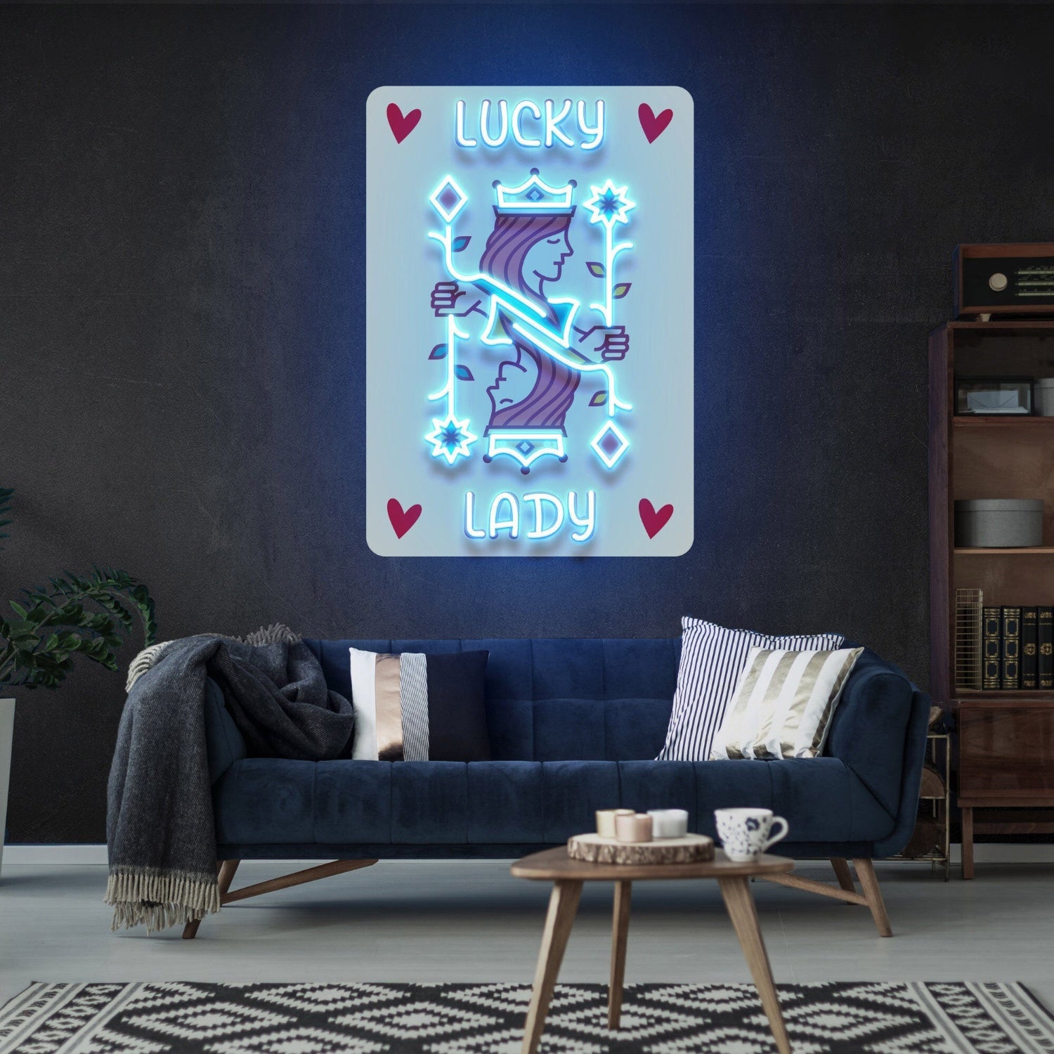 Touch To Your Home Office Bar Poker Uv Led Neon Sign - Shineneon