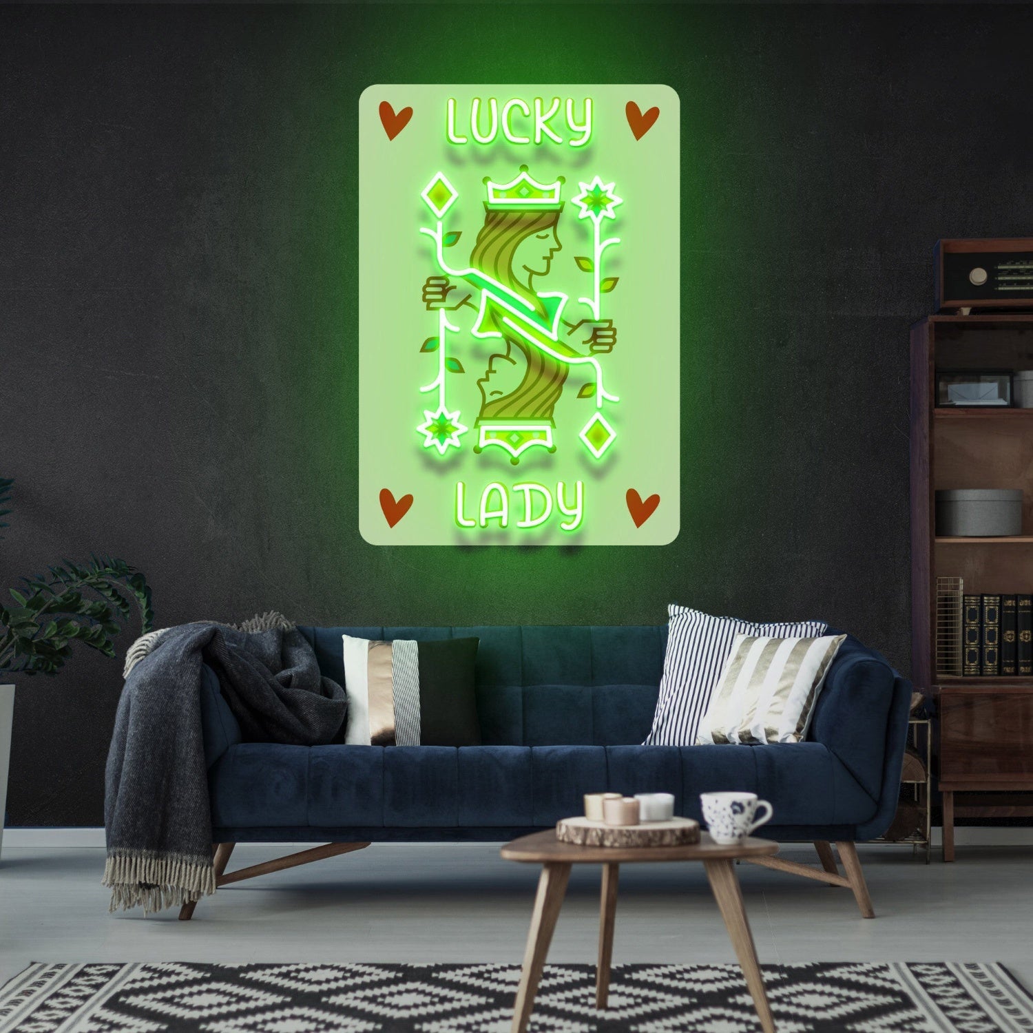 Touch To Your Home Office Bar Poker Uv Led Neon Sign - Shineneon
