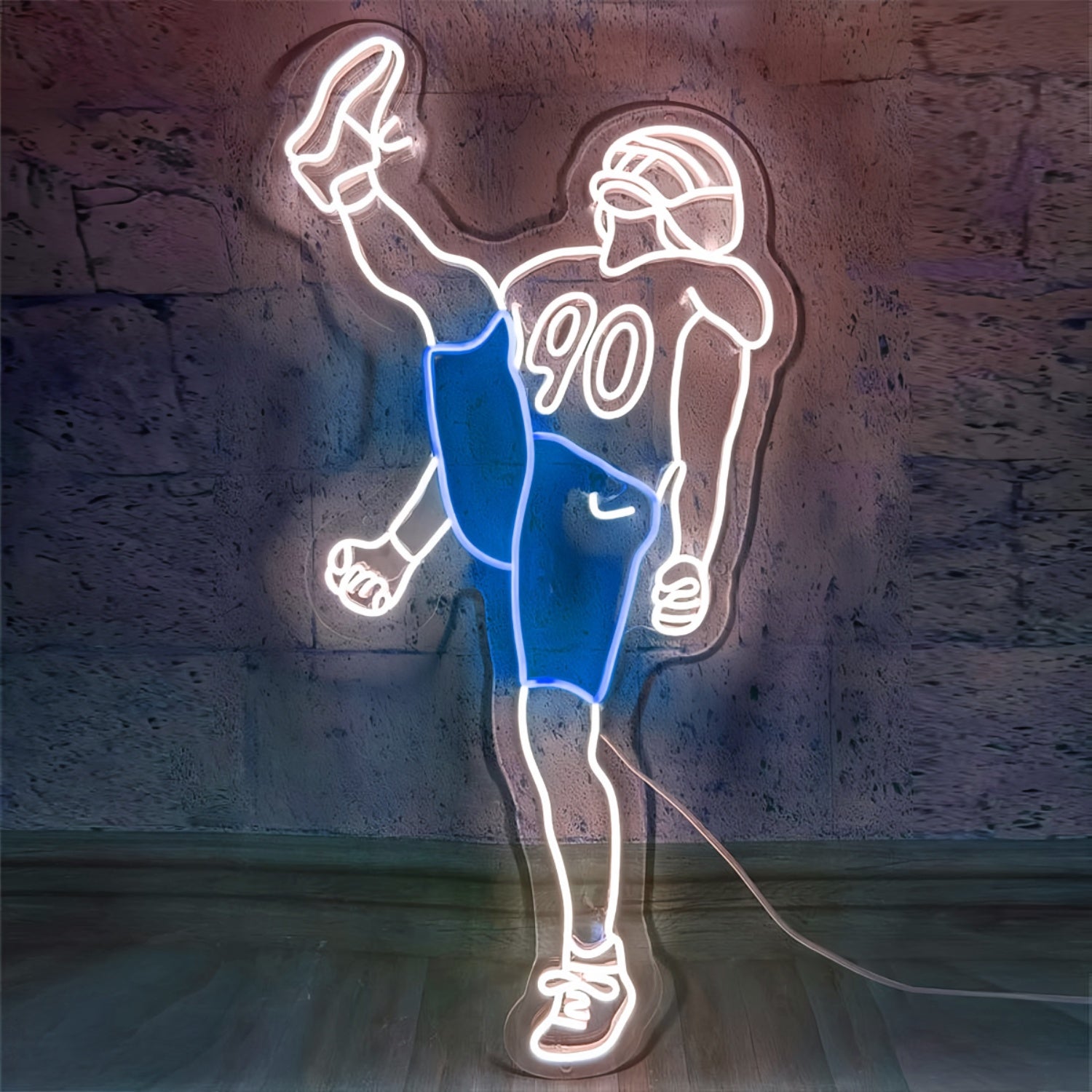 Touchdown Heroes Vibrant American Football Players Neon | Shineneon