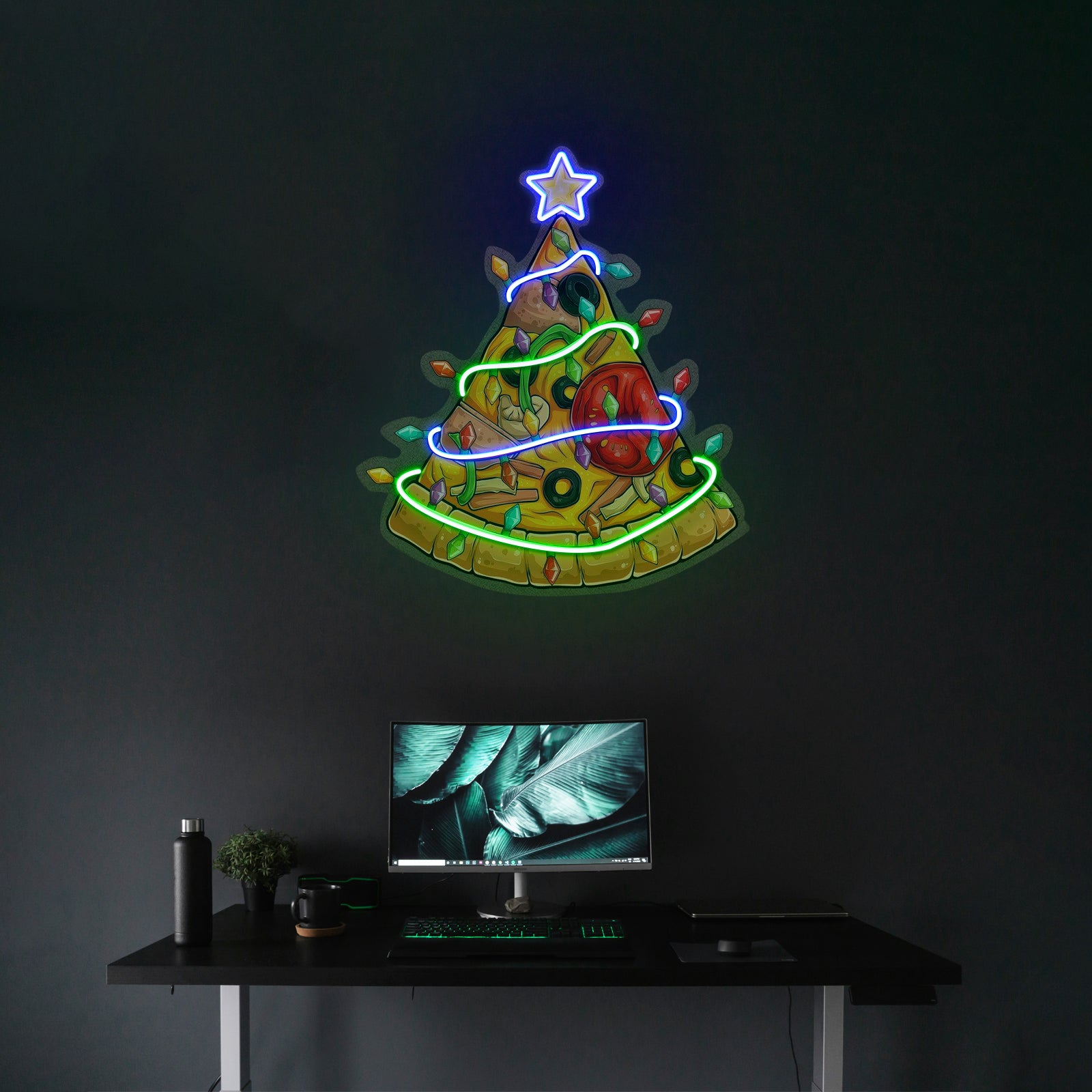 Traditional Christmas Tree Led Neon Acrylic Artwork For Sale