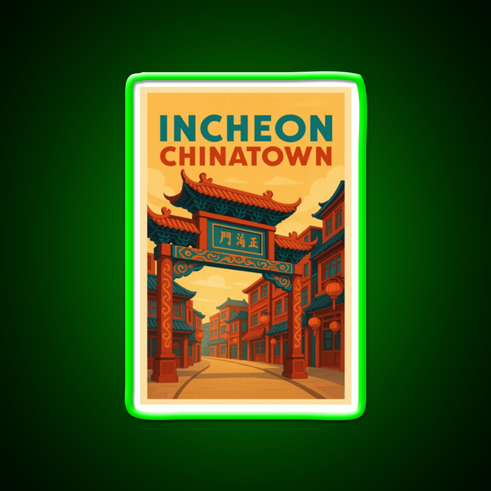 Traditional Gate Of Incheon Chinatown Korea Asian Cultural Led Neon Sign Rgb Color - LED neon sign view 8