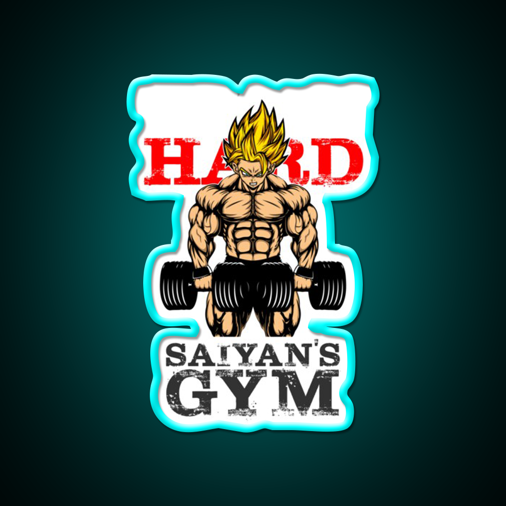 Train Hard Ssj Version Gym Fitness Led Neon Sign Rgb Color