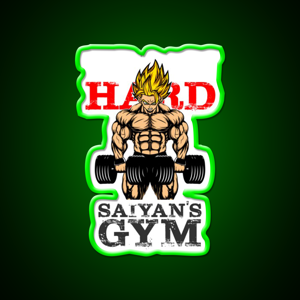 Train Hard Ssj Version Gym Fitness Led Neon Sign Rgb Color