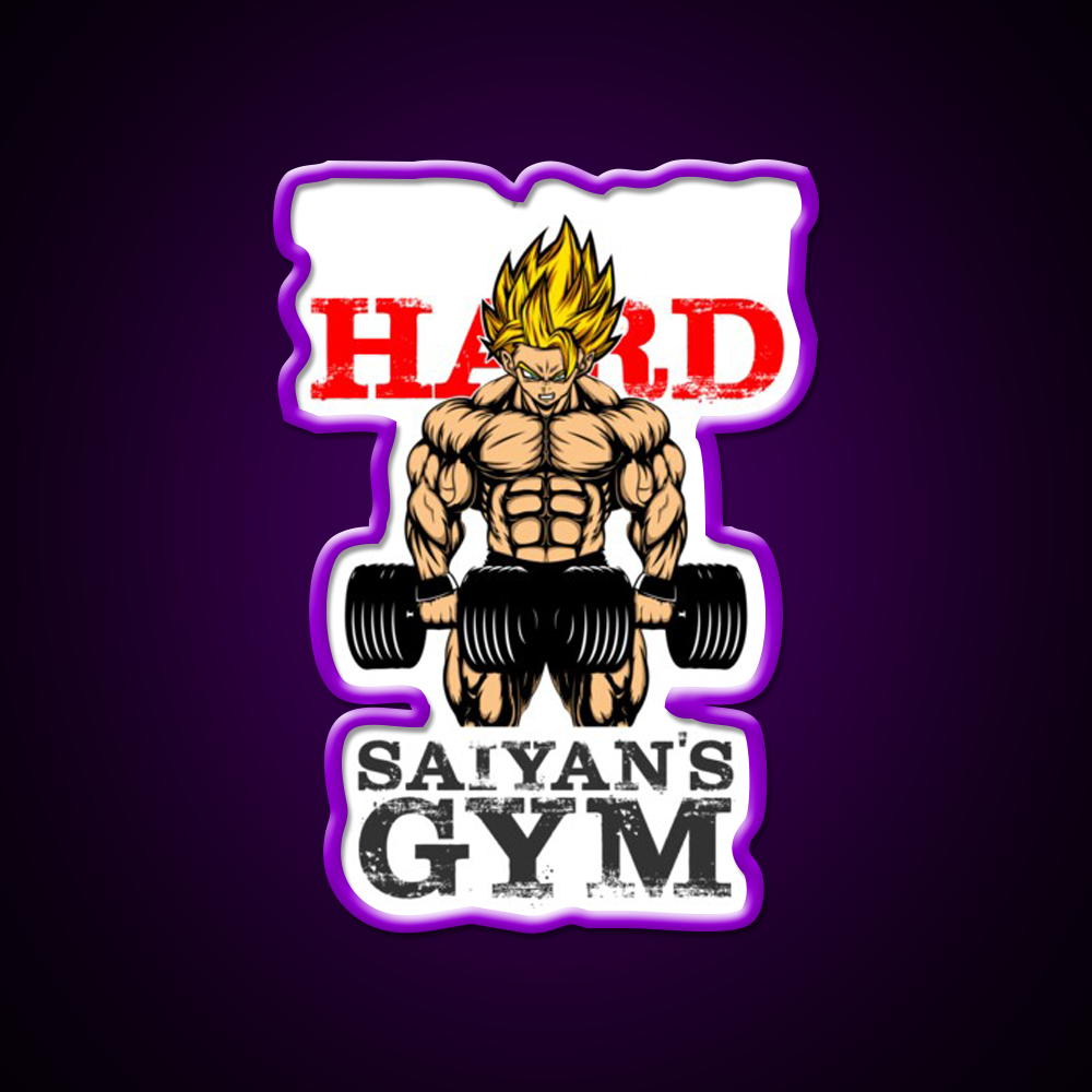 Train Hard Ssj Version Gym Fitness Led Neon Sign Rgb Color