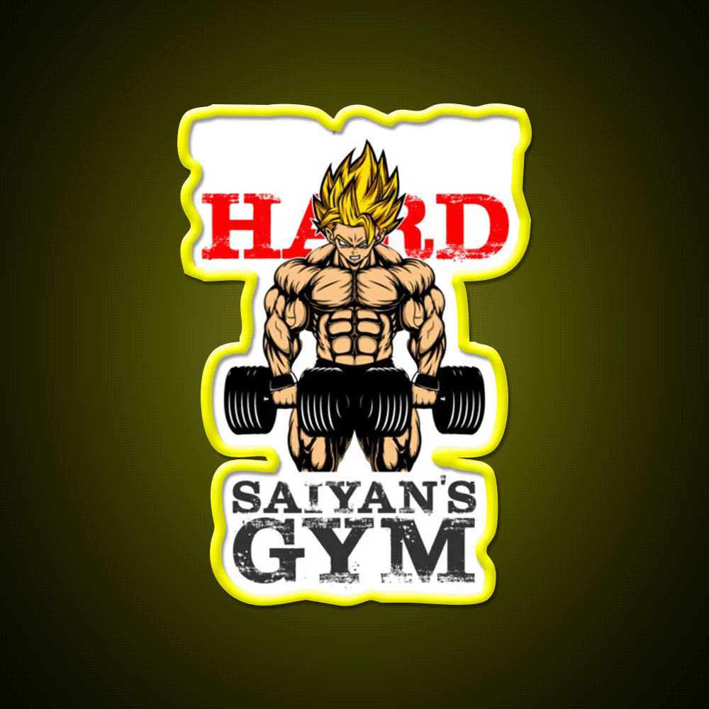 Train Hard Ssj Version Gym Fitness Led Neon Sign Rgb Color