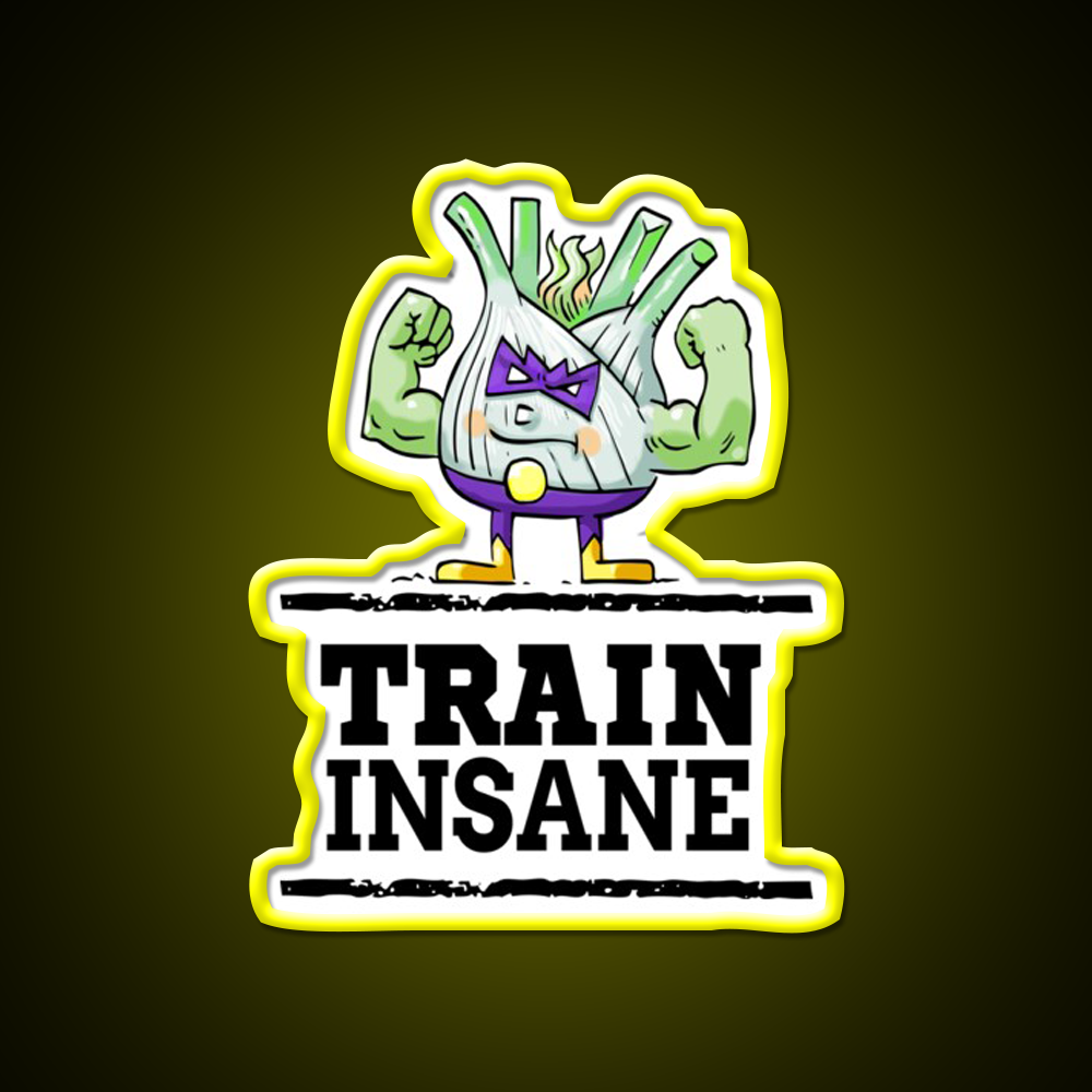Train Insane Funk Up Fennel Double Bicep Gym Fitness Led Neon Sign Rgb Color