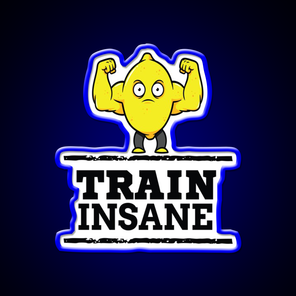 Train Insane Jacked Lemon Workout Bodybuilding Gym Fitness Led Neon Sign Rgb Color
