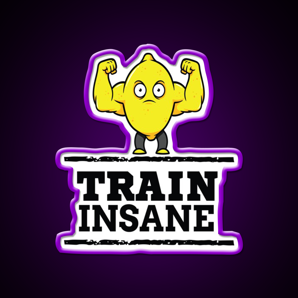 Train Insane Jacked Lemon Workout Bodybuilding Gym Fitness Led Neon Sign Rgb Color
