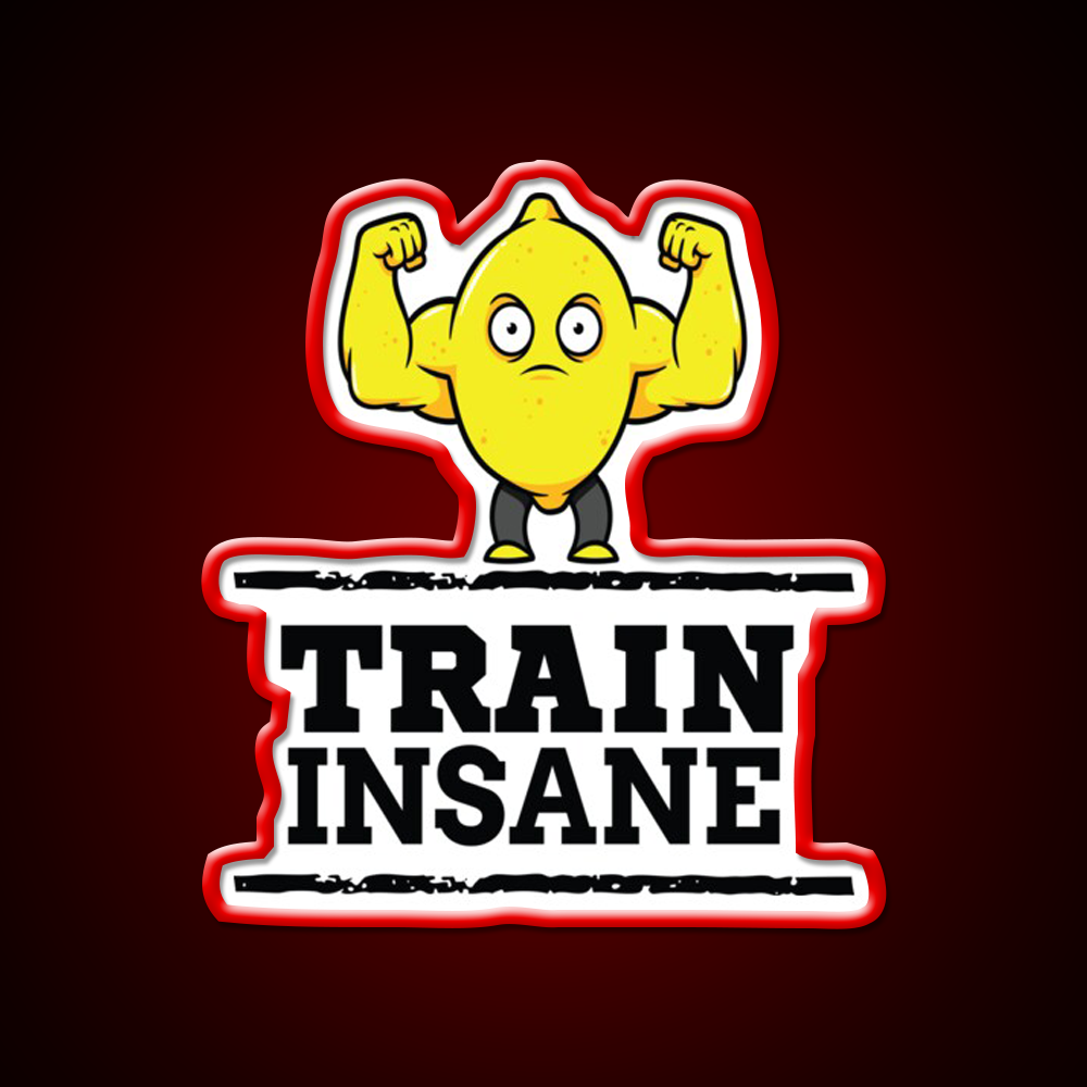 Train Insane Jacked Lemon Workout Bodybuilding Gym Fitness Led Neon Sign Rgb Color