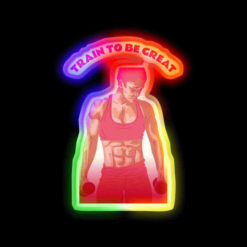 Train To Be Great Female Gym Fitness Led Neon Sign Rgb Color