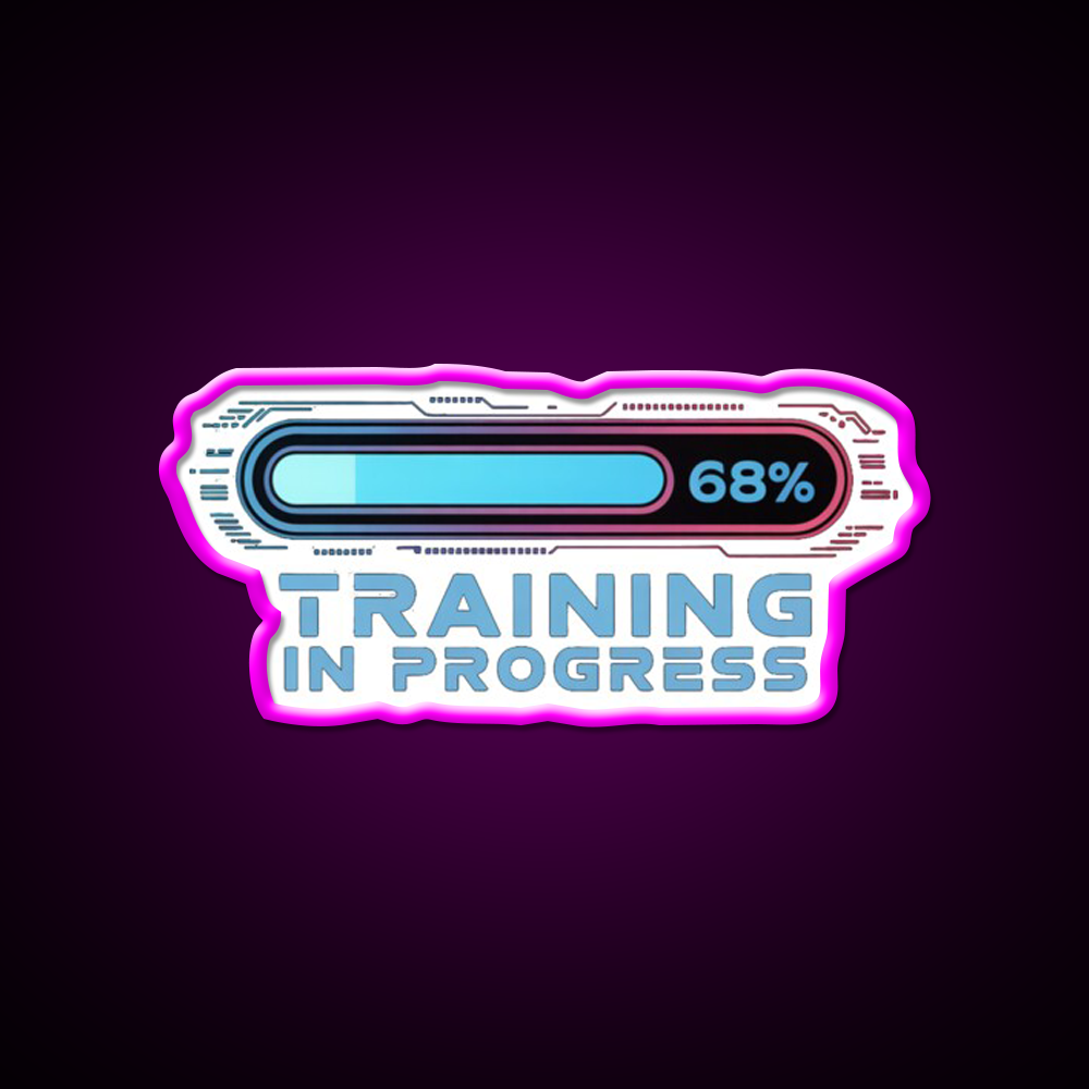 Training In Progress Ai Loading Man Cave Bar Led Neon Sign Rgb Color