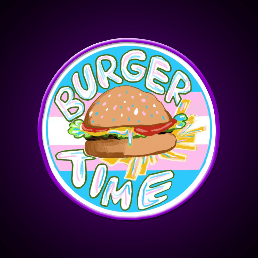 Trans Pride Burger Time Fast Food Led Neon Sign For Burger Place Rgb Color - Shineneon