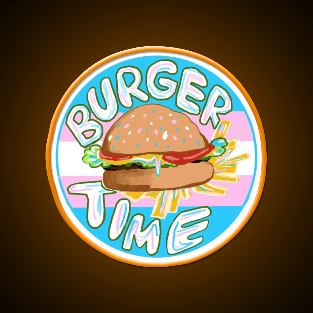 Trans Pride Burger Time Fast Food Led Neon Sign For Burger Place Rgb Color - Shineneon