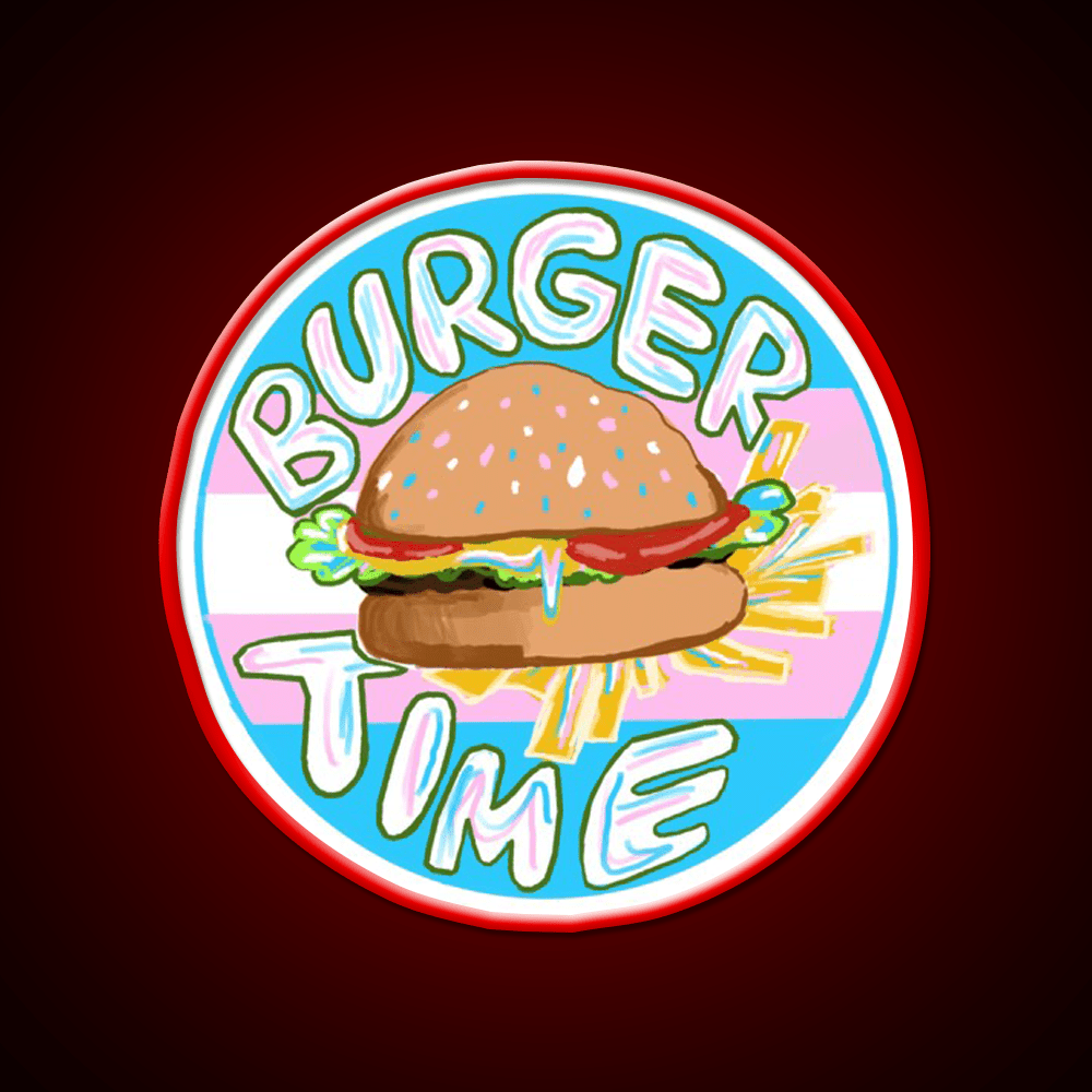 Trans Pride Burger Time Fast Food Led Neon Sign For Burger Place Rgb Color - Shineneon